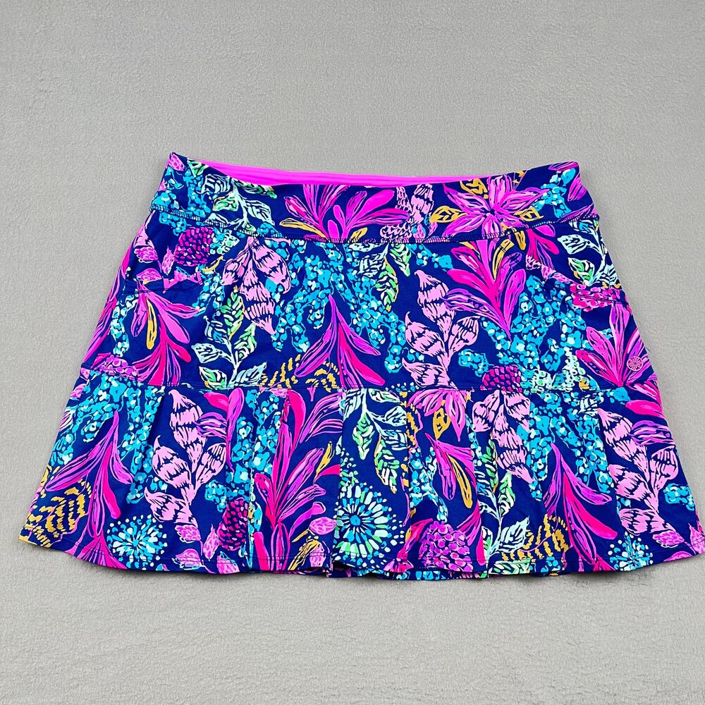 Lilly Pulitzer Luxletic Bessie Skort Multi Calypso Coast Print Skirt Women's XL